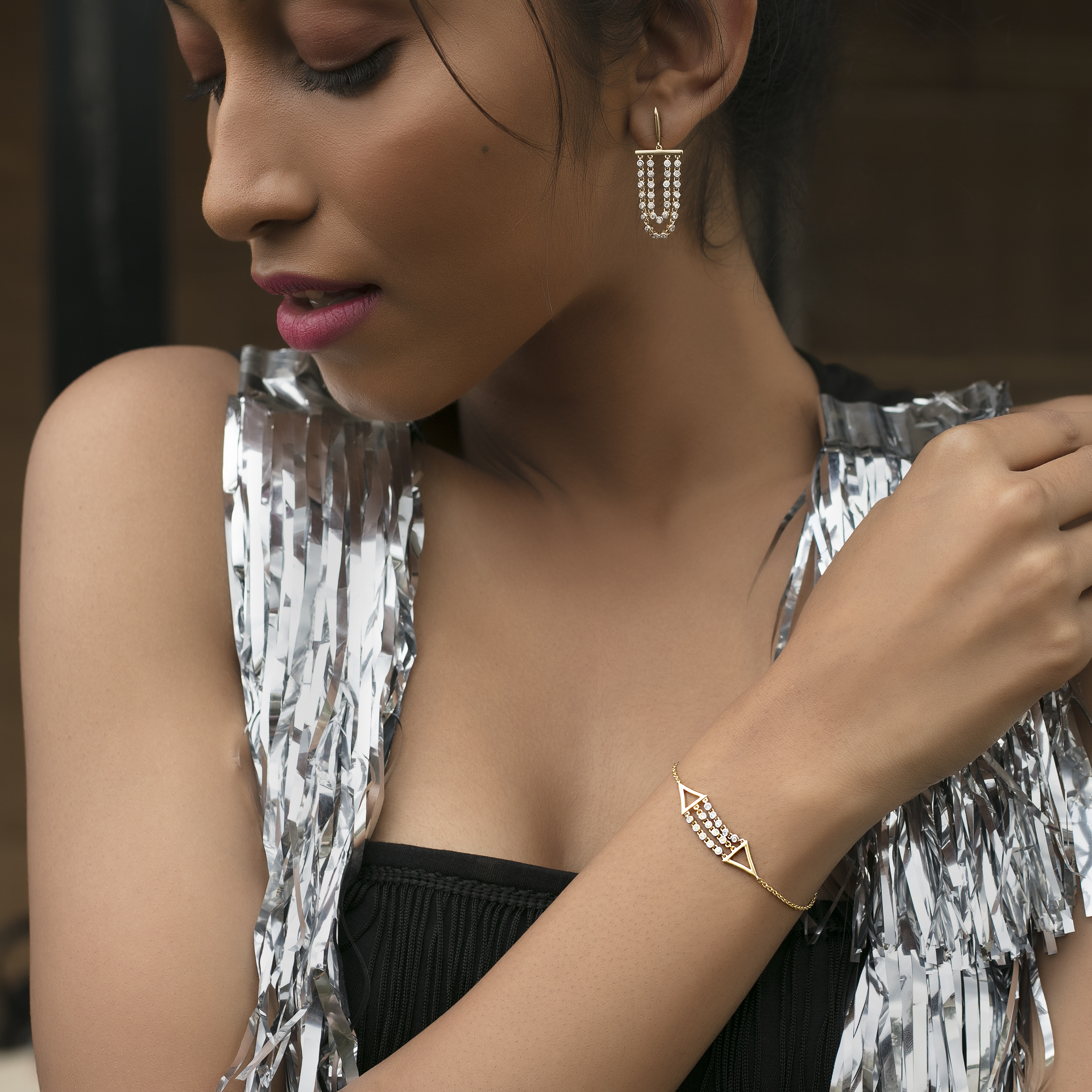 diamond earrings diamond bracelet