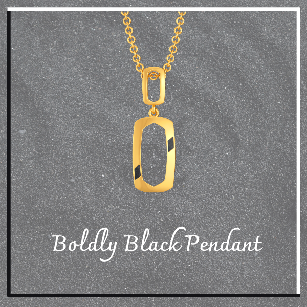 Boldly black enamel pendant