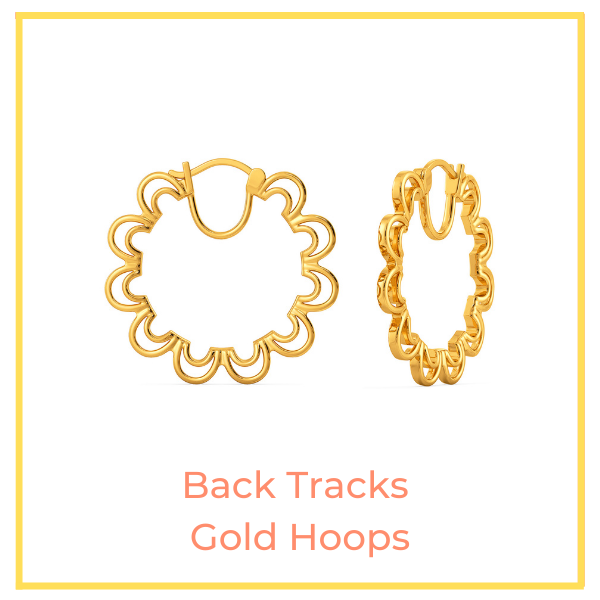 Back Tracks Gold Hoops