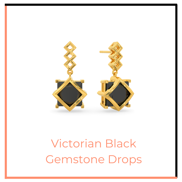 Victorian Black Gemstone Drops
