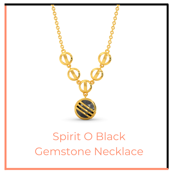 Spirit O Black Gemstone Necklace