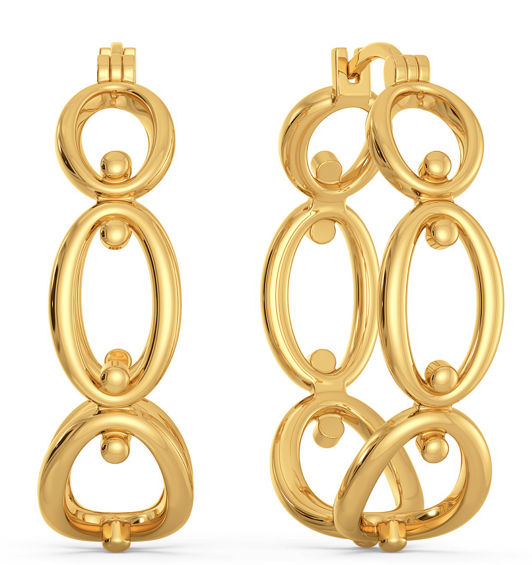 Dramatic Chains Gold Hoop Earring