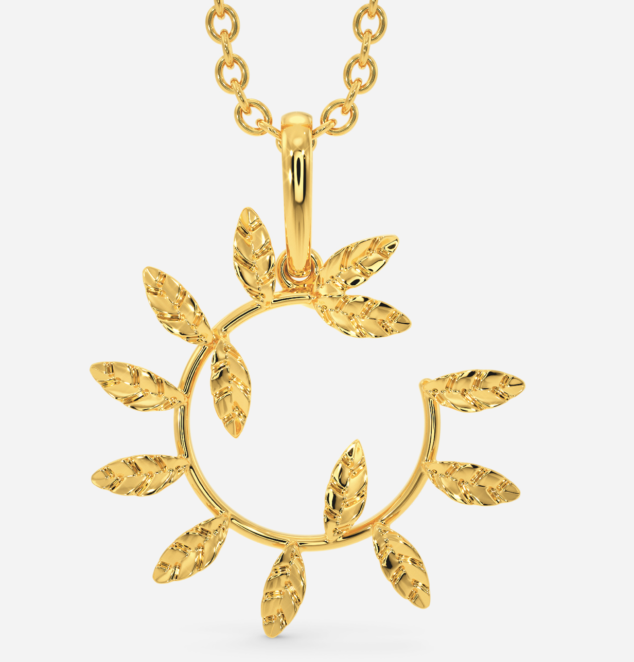 Greek Gold Leaves Gold Pendant