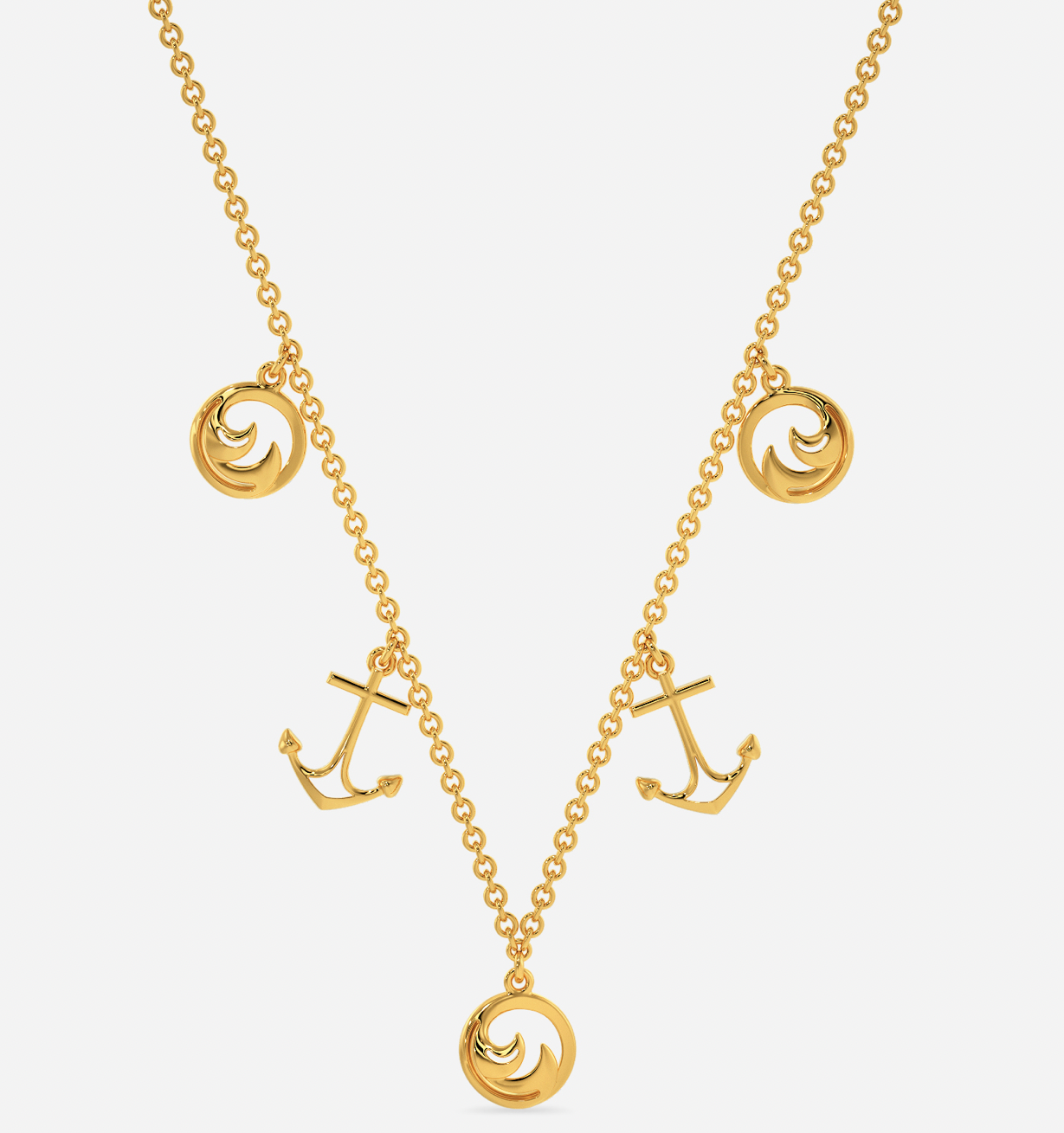 Exquisite Waves Gold Necklace