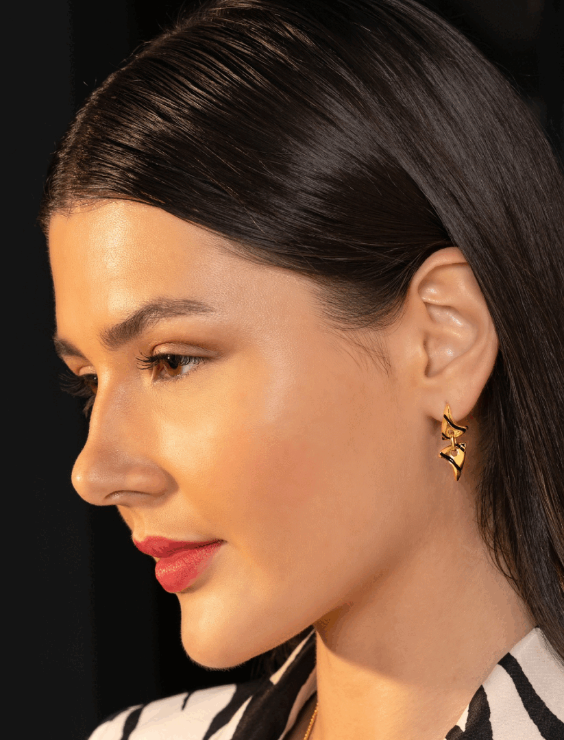 Rodakas Gold Earrings | Handmade Greek Jewelry | Melikos