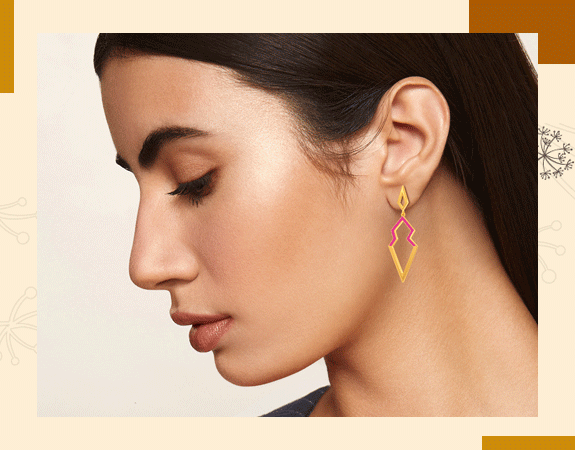 The Pink Glory Gold Earrings