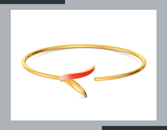 Tropical Themed Gold Bangles
