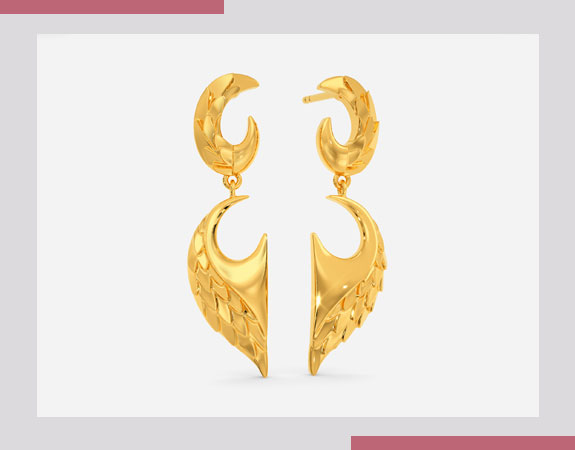Winged Serpent Gold Earrings