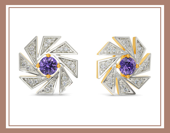Purple-Maze-Diamond-Earrings