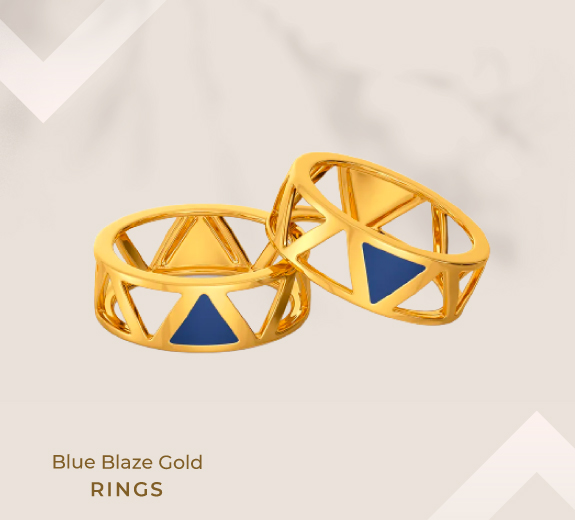 Blue Blaze Gold Rings