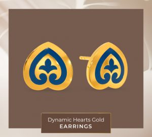 Dynamic Hearts Gold Earrings
